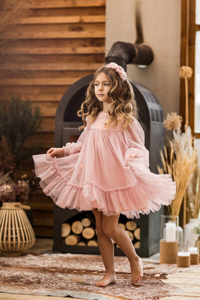 "STARDUST ROSE" GIRL DRESS