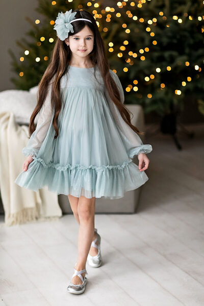 "STARDUST MINT" GIRLS DRESS