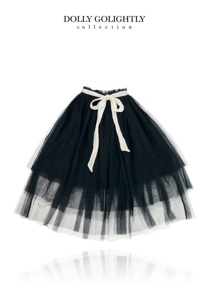 DOLLY GOLIGHTLY TUTU WITH STRING TIE MIDI SKIRT BLACK