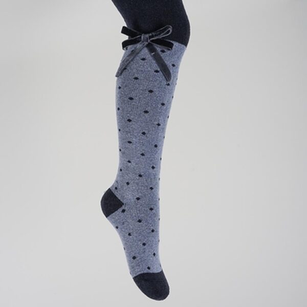 STOCKINGS WITH DOTS AND VELVET RIBBONS