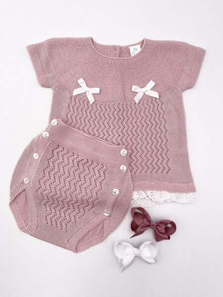 KNITTED TWO-PIECE SET - PINK